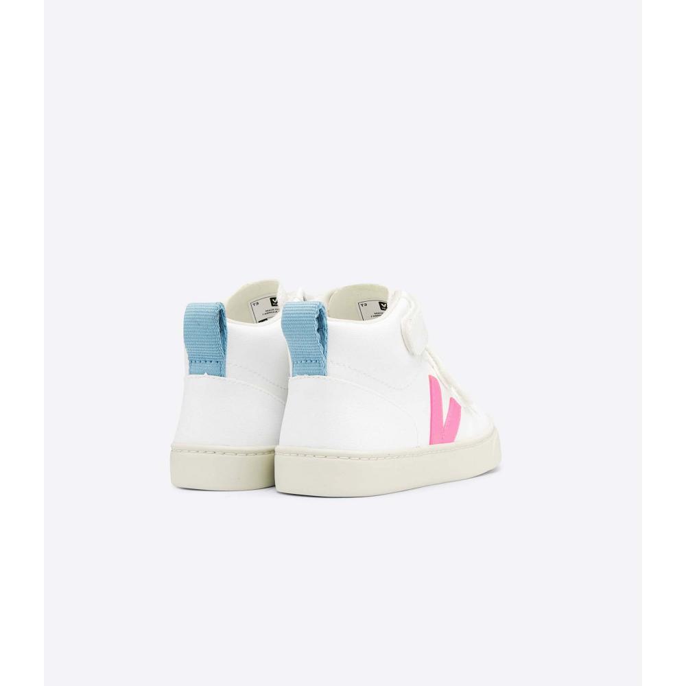 Veja V-10 MID CWL Cipő Gyerek White/Blue/Pink | HU 799ZUT